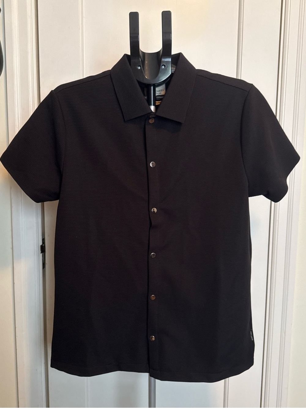 Scott James Men's Short-Sleeve Casual Button-Down Shirt - Black